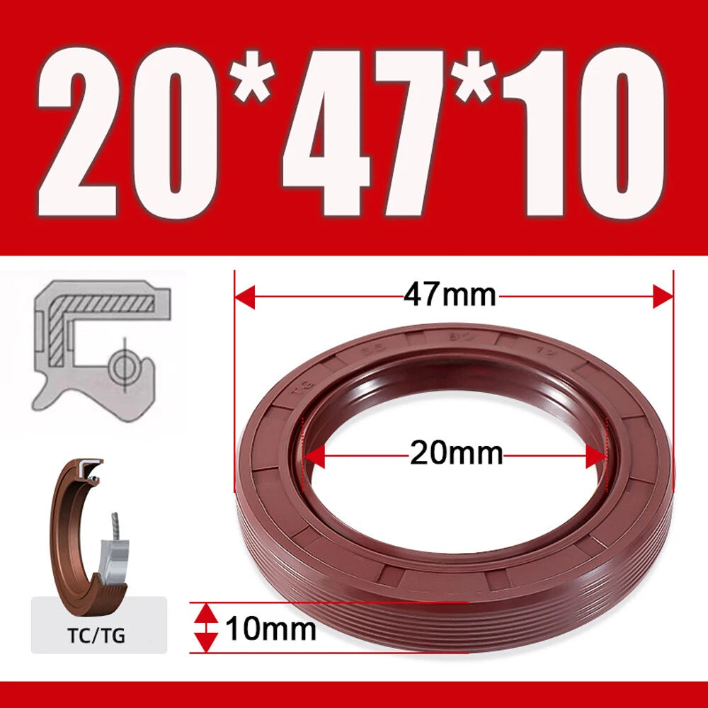 Metric TC Oil Seal FKM Dual Lip Rotary Shaft Seal 8mm–40mm Bore