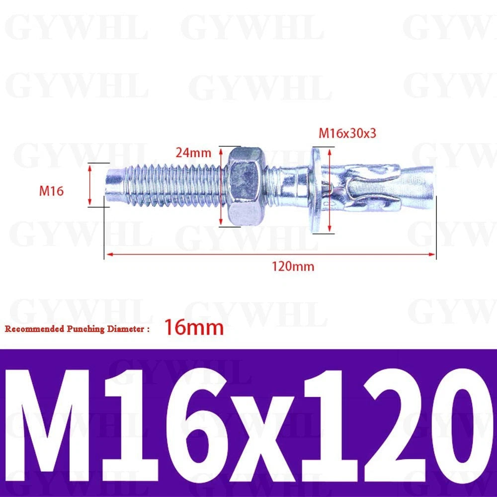 Hex Head Expansion Anchor Bolts — M6 to M20, Stainless Steel A2 & Zinc Plated, Extra Long
