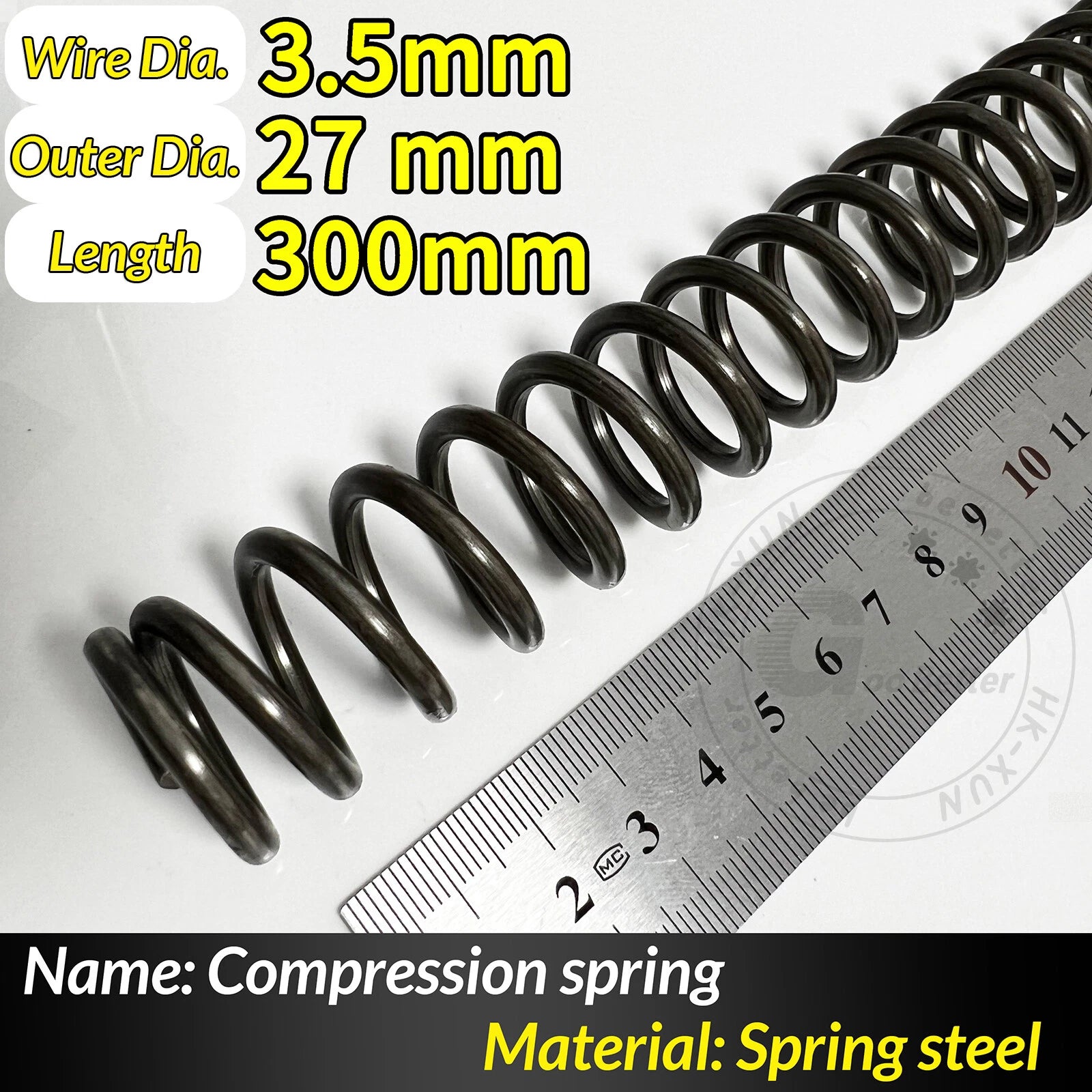 Compression Spring Pressure Springs, Wire Dia 2-3.5mm, OD 10-60mm, Length 300mm