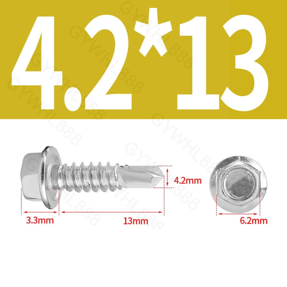 410 & A2 Stainless Hex Head Self‑Drilling Tek Screws – for Metal Roofing & Sheeting