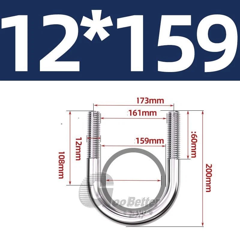 Square U - Bolts Stainless Steel — M6 to M24 | 304 A2 & 316 A4 Marine Grade - HomeDIYer