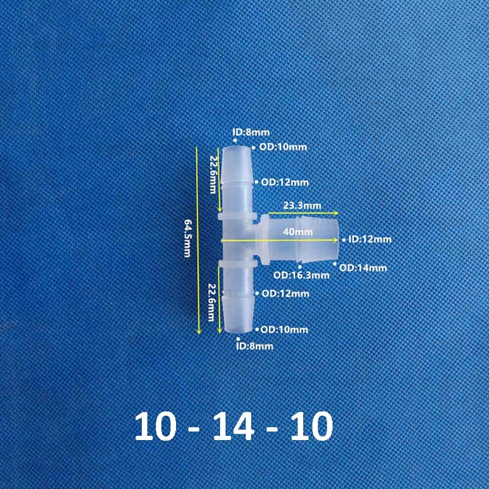 Plastic Barbed Hose Connectors — T-Piece, Elbow & Straight Fittings for Air & Water Lines