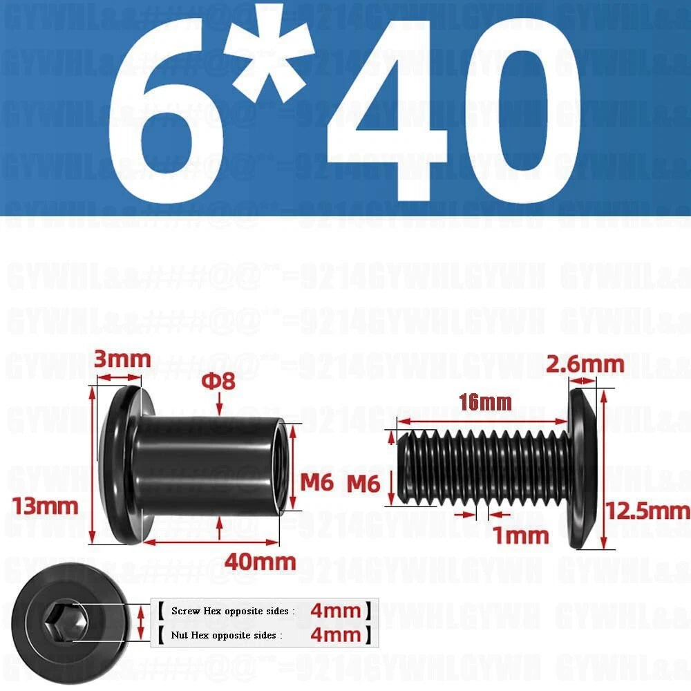 Metric Furniture Connector Bolts with End Cap Nuts — Stainless Steel M2 to M10