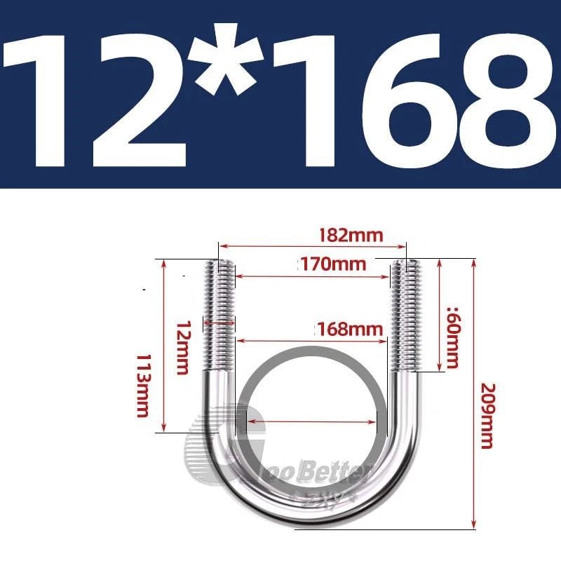 Square U - Bolts Stainless Steel — M6 to M24 | 304 A2 & 316 A4 Marine Grade - HomeDIYer