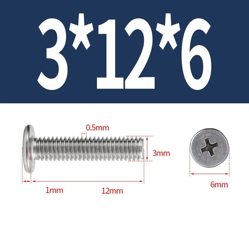 M1–M8 Ultra Thin Flat Head Phillips Machine Screws – A2 Stainless Steel, Fully Threaded