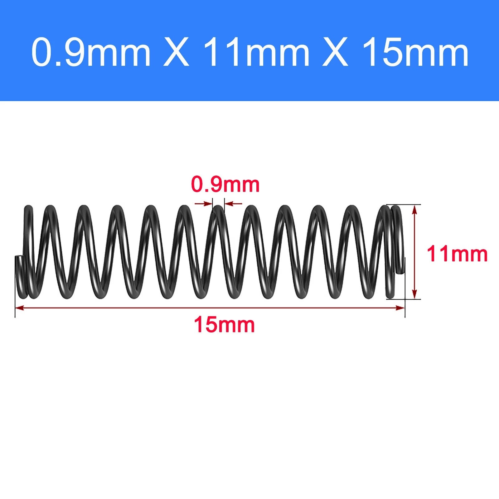 Compression Spring Spring Steel Pressure Coil 0.9mm Wire OD 5-25mm 5-100mm Heavy