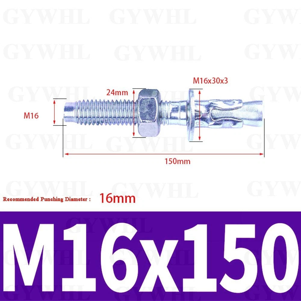 Hex Head Expansion Anchor Bolts — M6 to M20, Stainless Steel A2 & Zinc Plated, Extra Long