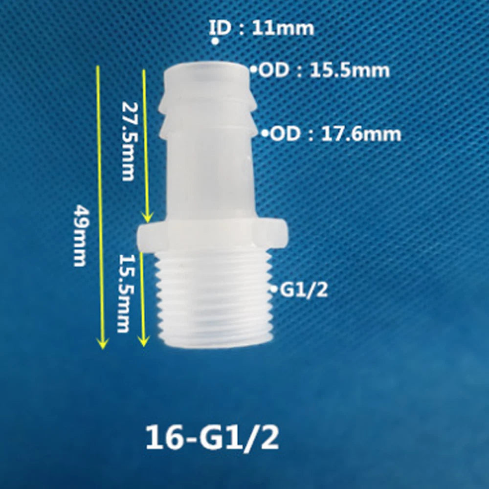 BSP Metric External Thread Straight Barb Connector – Plastic Hose Pipe Fitting