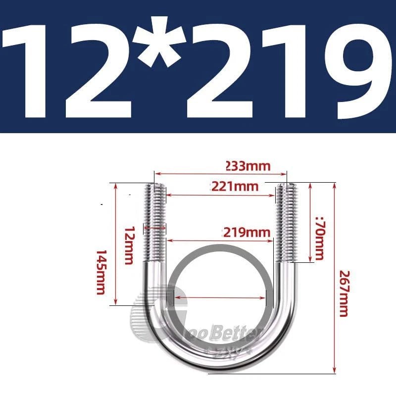 Square U - Bolts Stainless Steel — M6 to M24 | 304 A2 & 316 A4 Marine Grade - HomeDIYer