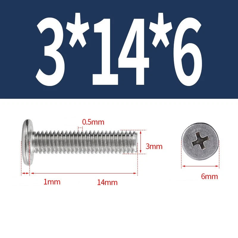 M1–M8 Ultra Thin Flat Head Phillips Machine Screws – A2 Stainless Steel, Fully Threaded