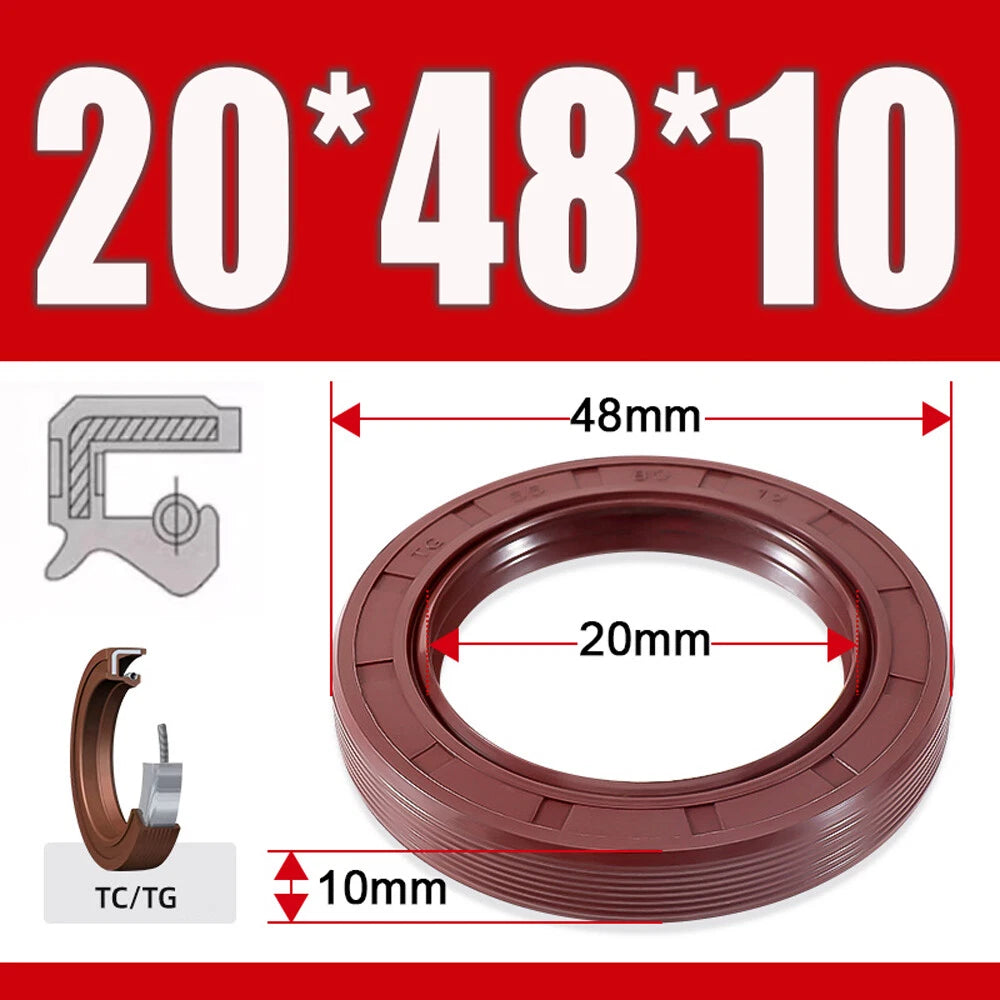 Metric TC Oil Seal FKM Dual Lip Rotary Shaft Seal 8mm–40mm Bore