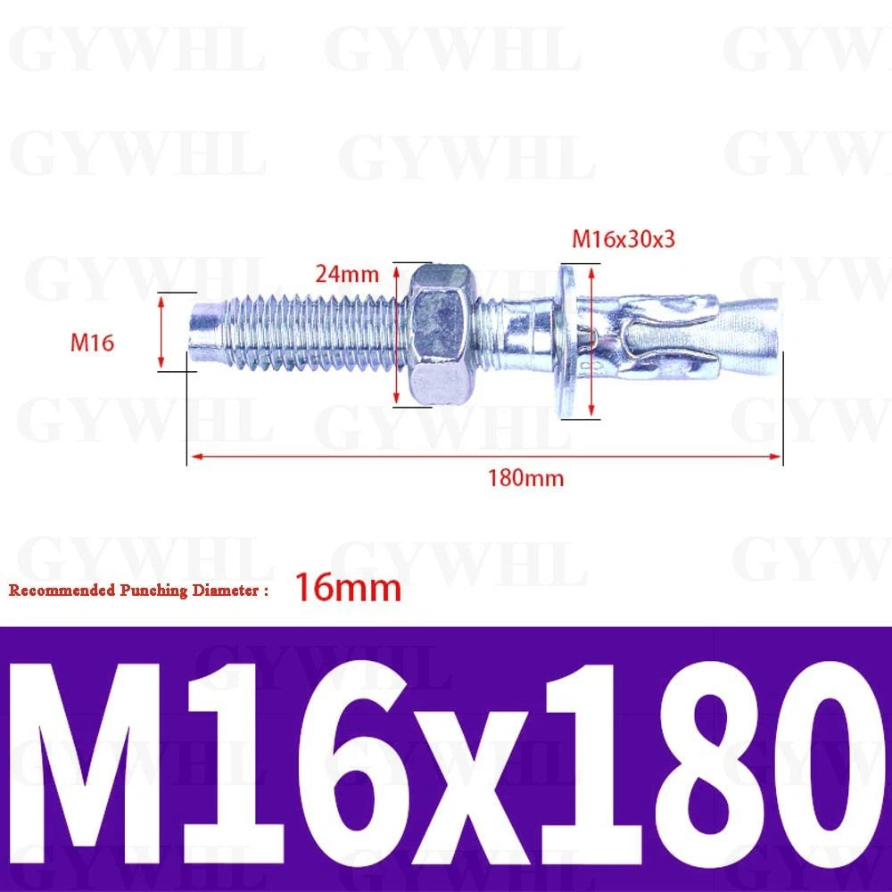 Hex Head Expansion Anchor Bolts — M6 to M20, Stainless Steel A2 & Zinc Plated, Extra Long