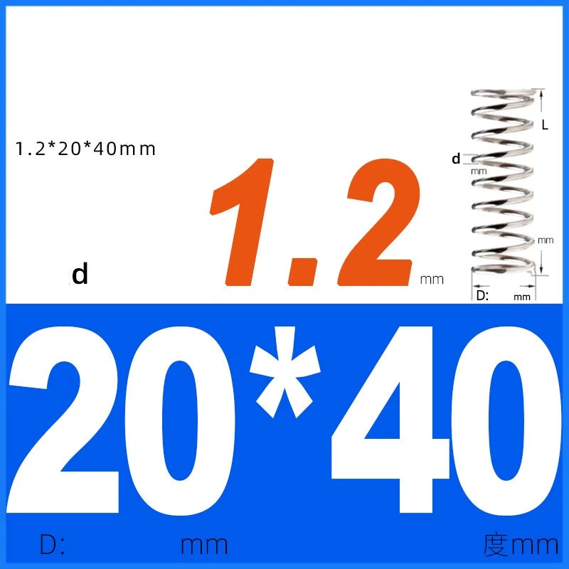 Compression Spring 1.2mm Wire Dia 14mm - 20mm OD Small Pressure Springs