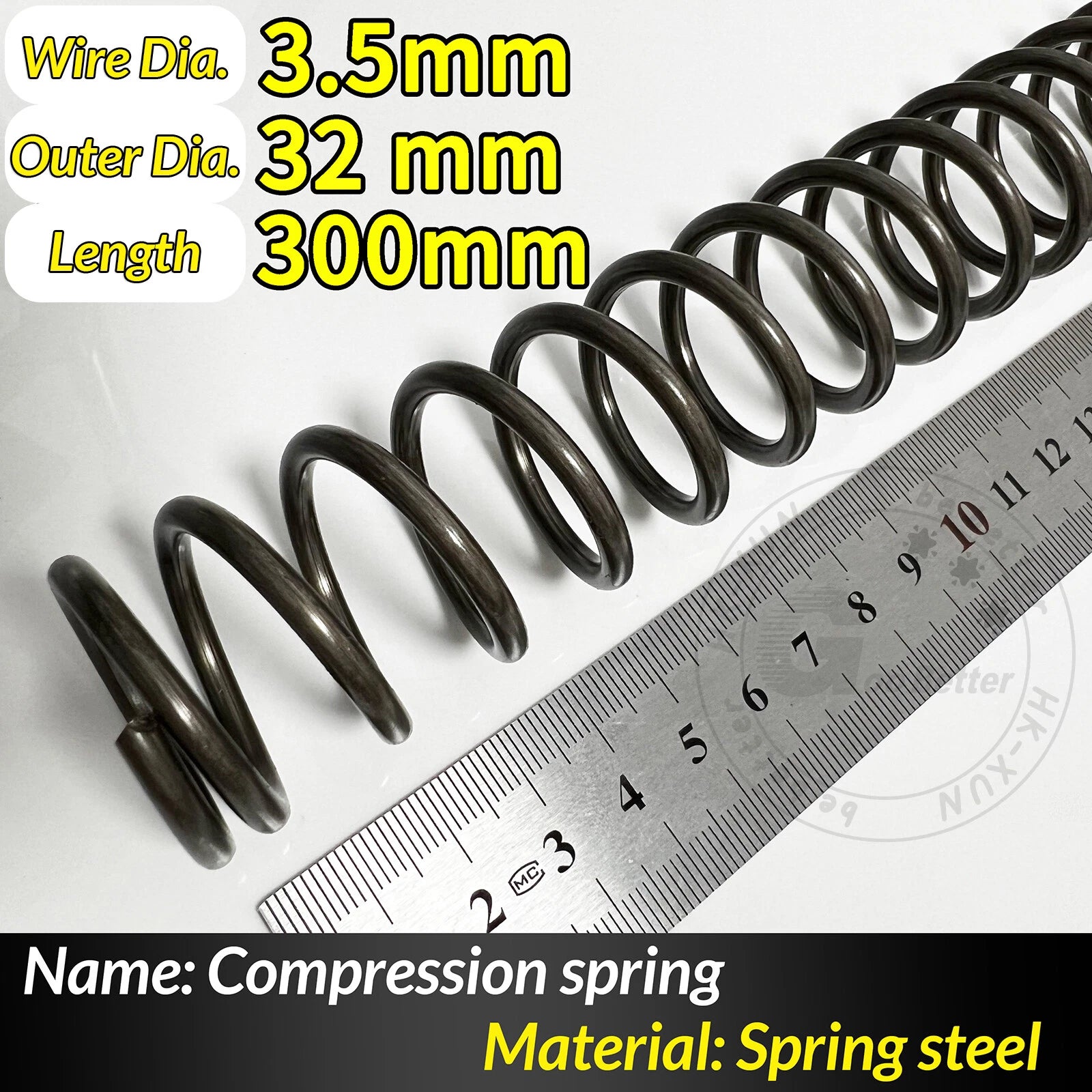 Compression Spring Pressure Springs, Wire Dia 2-3.5mm, OD 10-60mm, Length 300mm