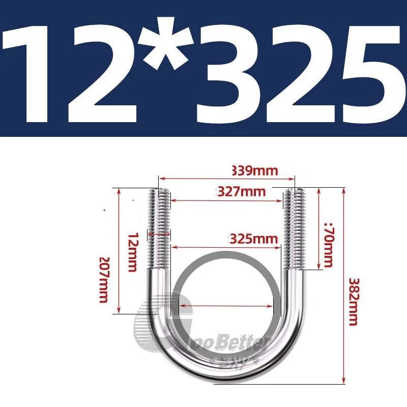 Square U - Bolts Stainless Steel — M6 to M24 | 304 A2 & 316 A4 Marine Grade - HomeDIYer