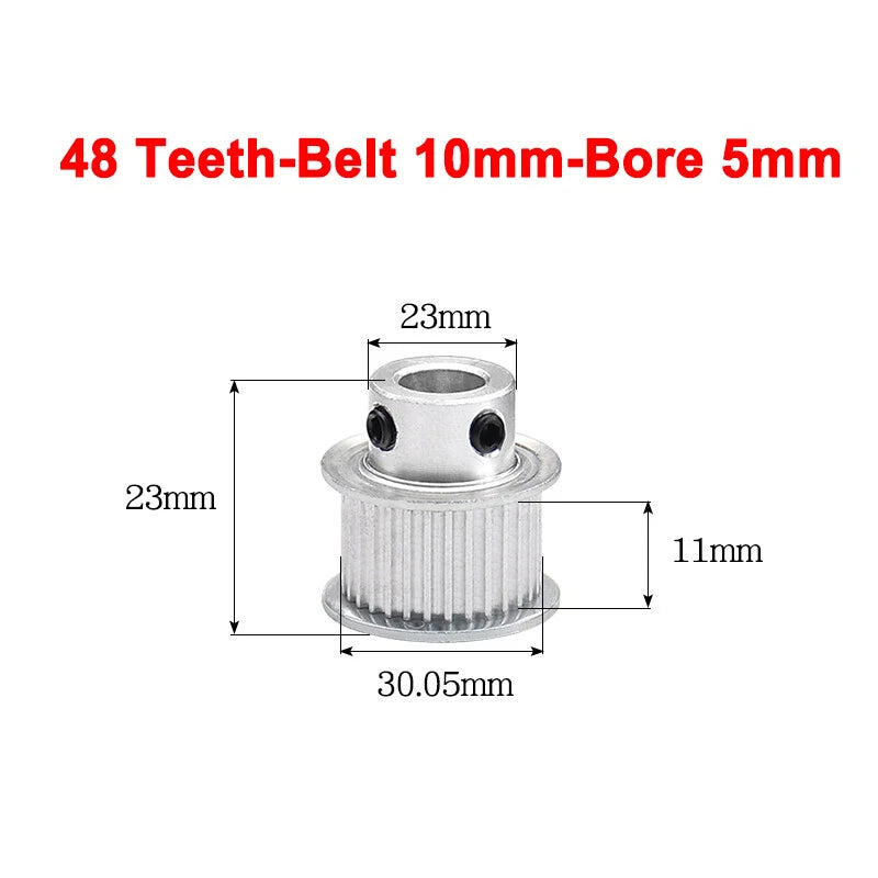 2GT Drive Pulley With Step 16 Tooth - 100 Tooth Bore 4mm - 25mm for 10mm Belt
