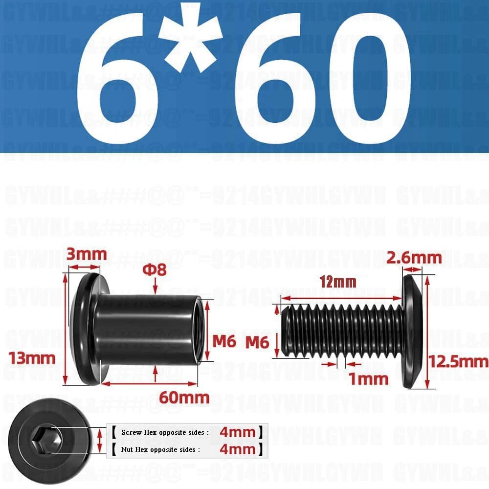 Metric Furniture Connector Bolts with End Cap Nuts — Stainless Steel M2 to M10