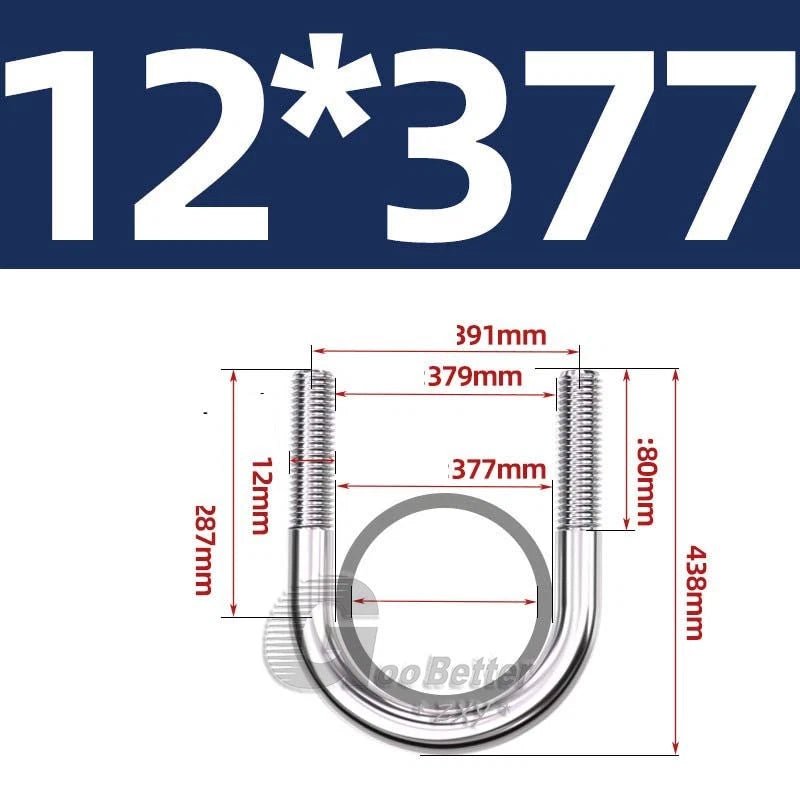 Square U - Bolts Stainless Steel — M6 to M24 | 304 A2 & 316 A4 Marine Grade - HomeDIYer