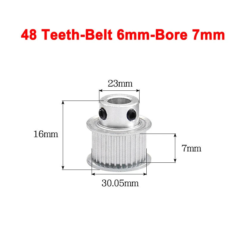 2GT Drive Pulley With Step 16 Tooth - 100 Tooth Bore 4mm - 25mm for 6mm Belt