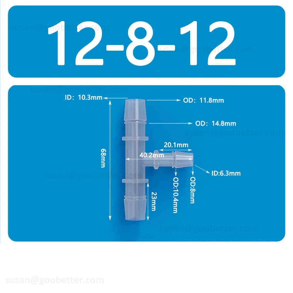Plastic Barbed Hose Connectors — T-Piece, Elbow & Straight Fittings for Air & Water Lines