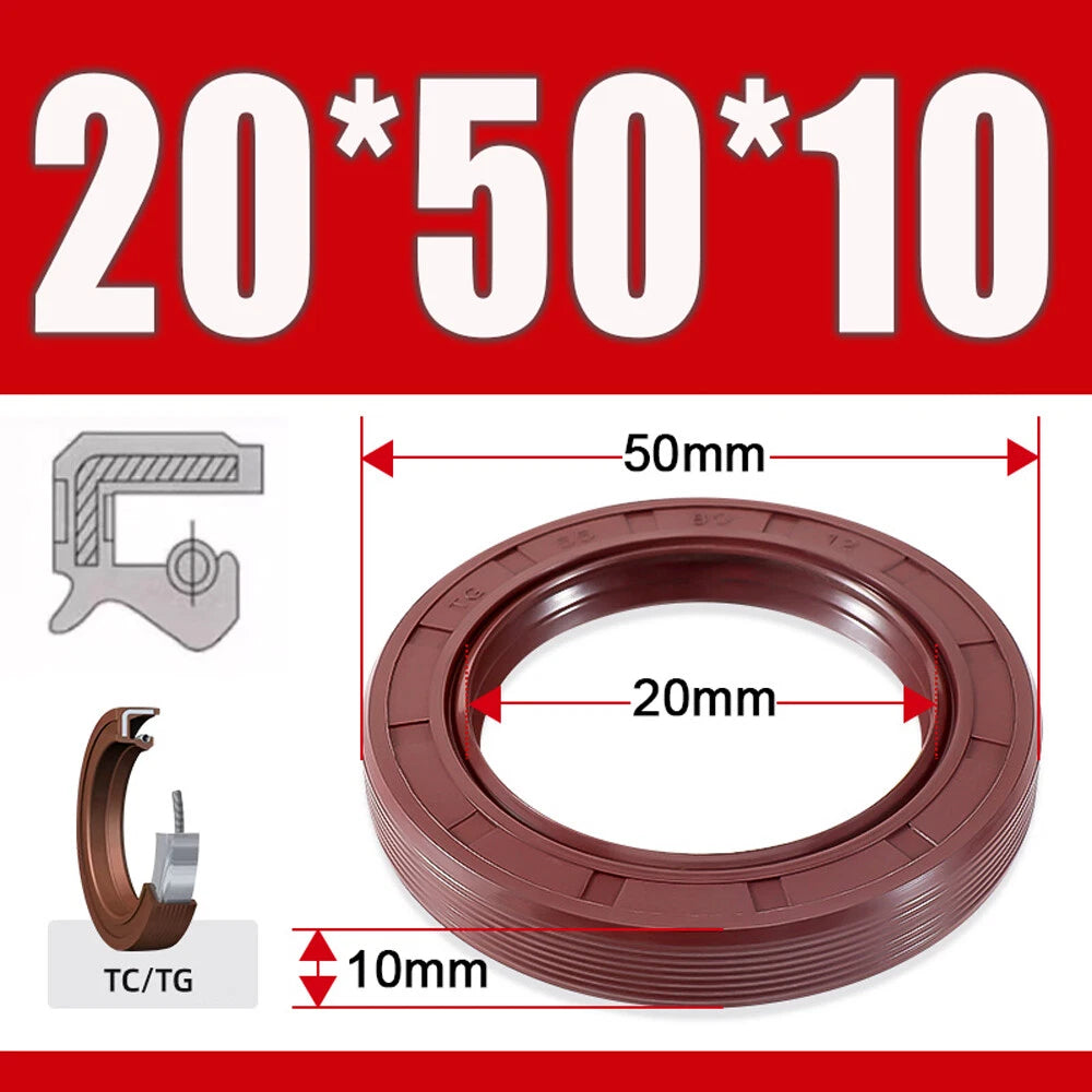 Metric TC Oil Seal FKM Dual Lip Rotary Shaft Seal 8mm–40mm Bore