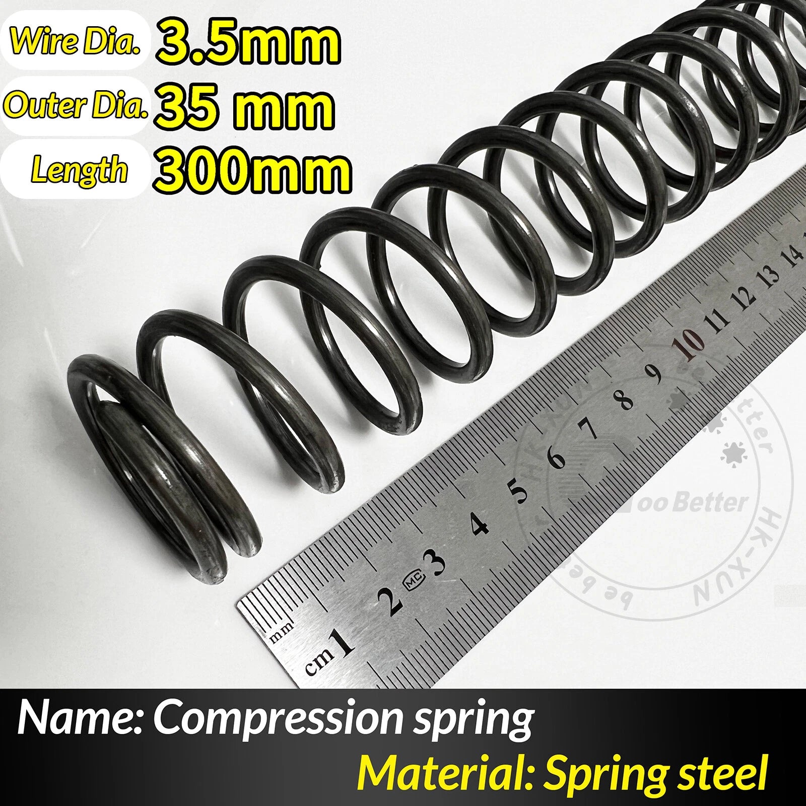 Compression Spring Pressure Springs, Wire Dia 2-3.5mm, OD 10-60mm, Length 300mm