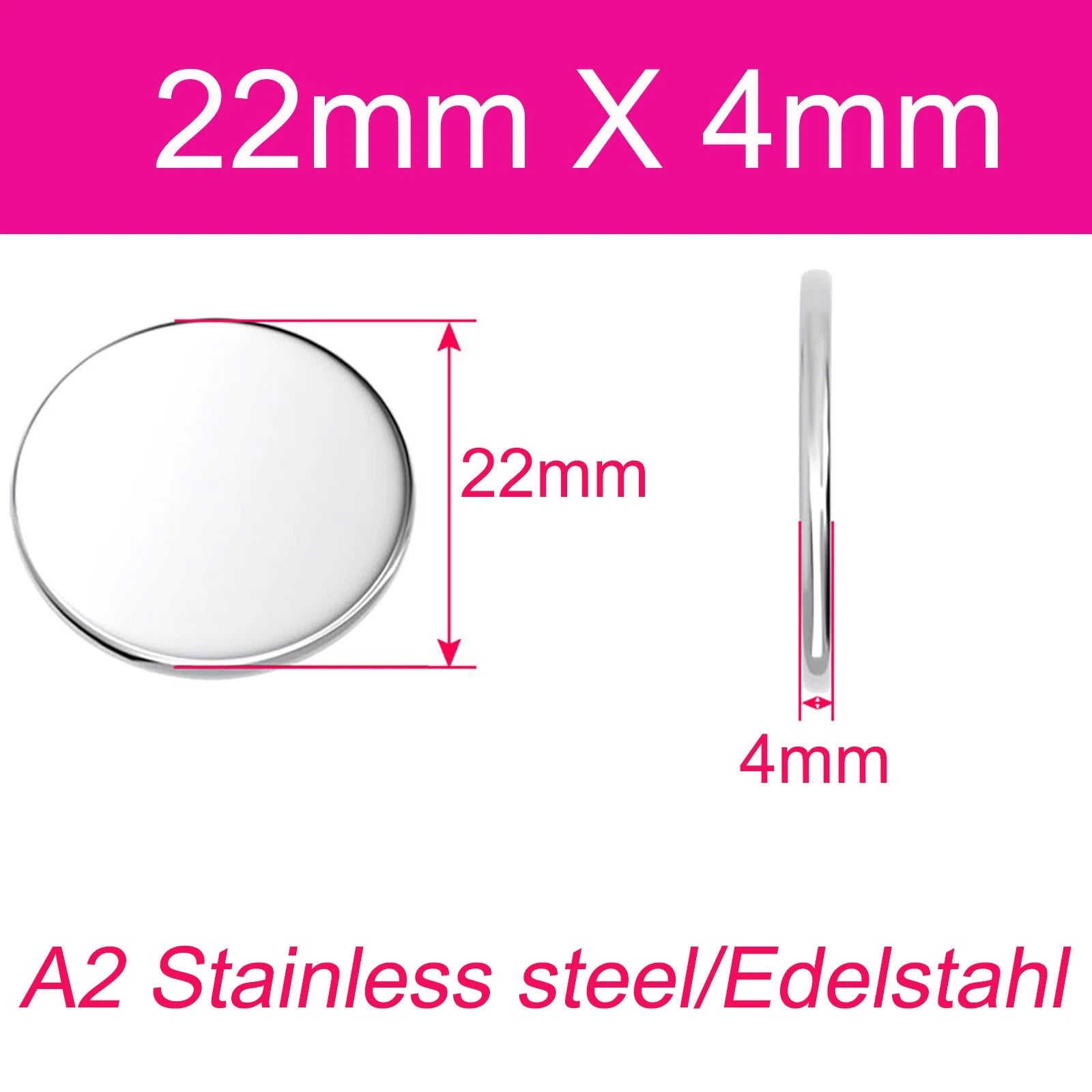 Round Plate A2 Stainless Steel Sheet Plate Thick 1/1.5/2/2.5/3/4/5mm Dia 6-80mm