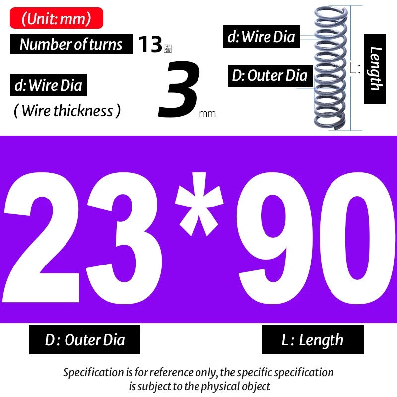 Compression Spring Pressure Big, Wire Dia 3.0mm Diameter 16-40mm Length 20-200mm