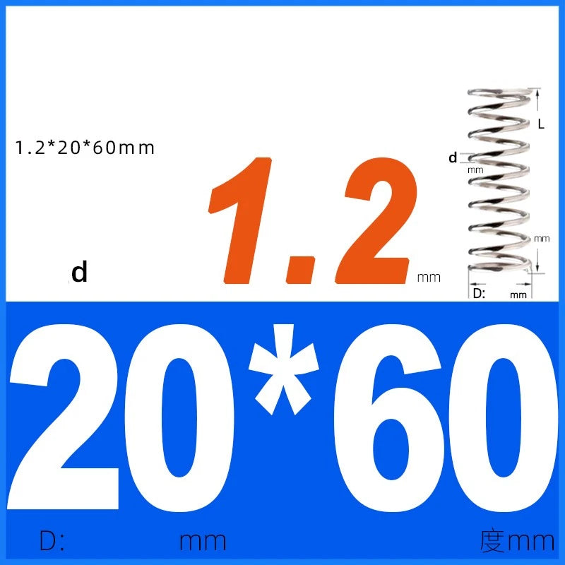 Compression Spring 1.2mm Wire Dia 14mm - 20mm OD Small Pressure Springs