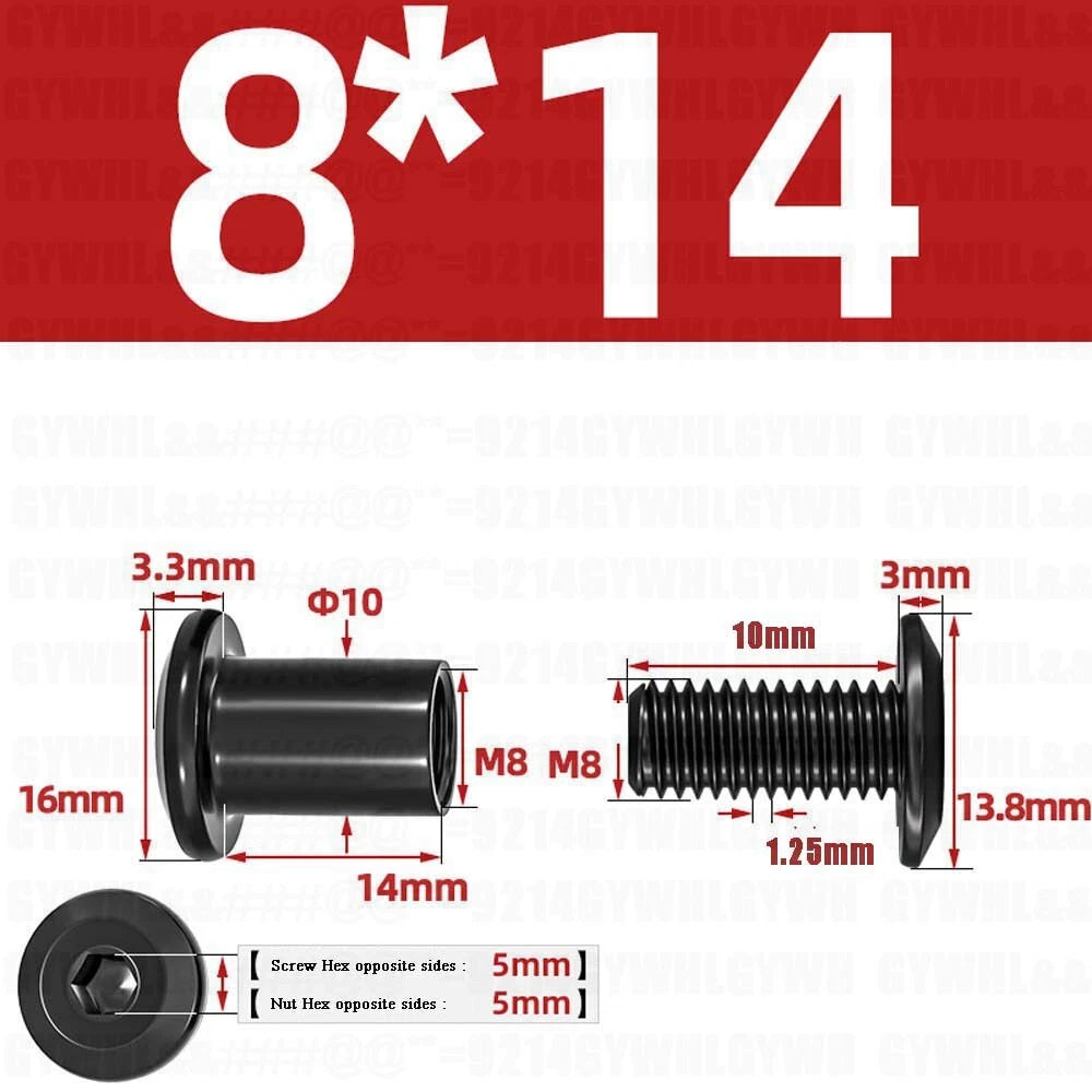 Metric Furniture Connector Bolts with End Cap Nuts — Stainless Steel M2 to M10