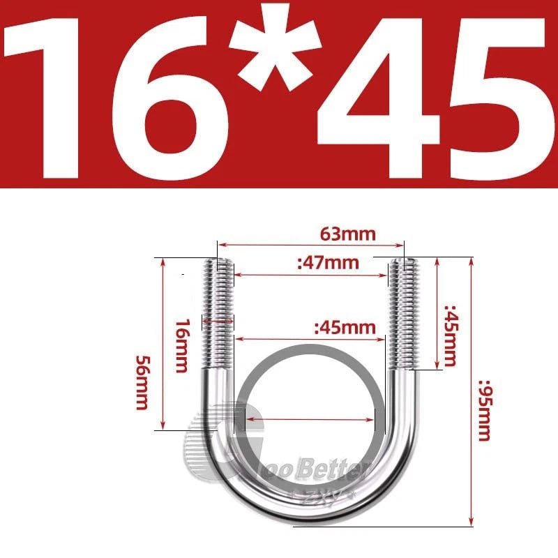 Square U - Bolts Stainless Steel — M6 to M24 | 304 A2 & 316 A4 Marine Grade - HomeDIYer
