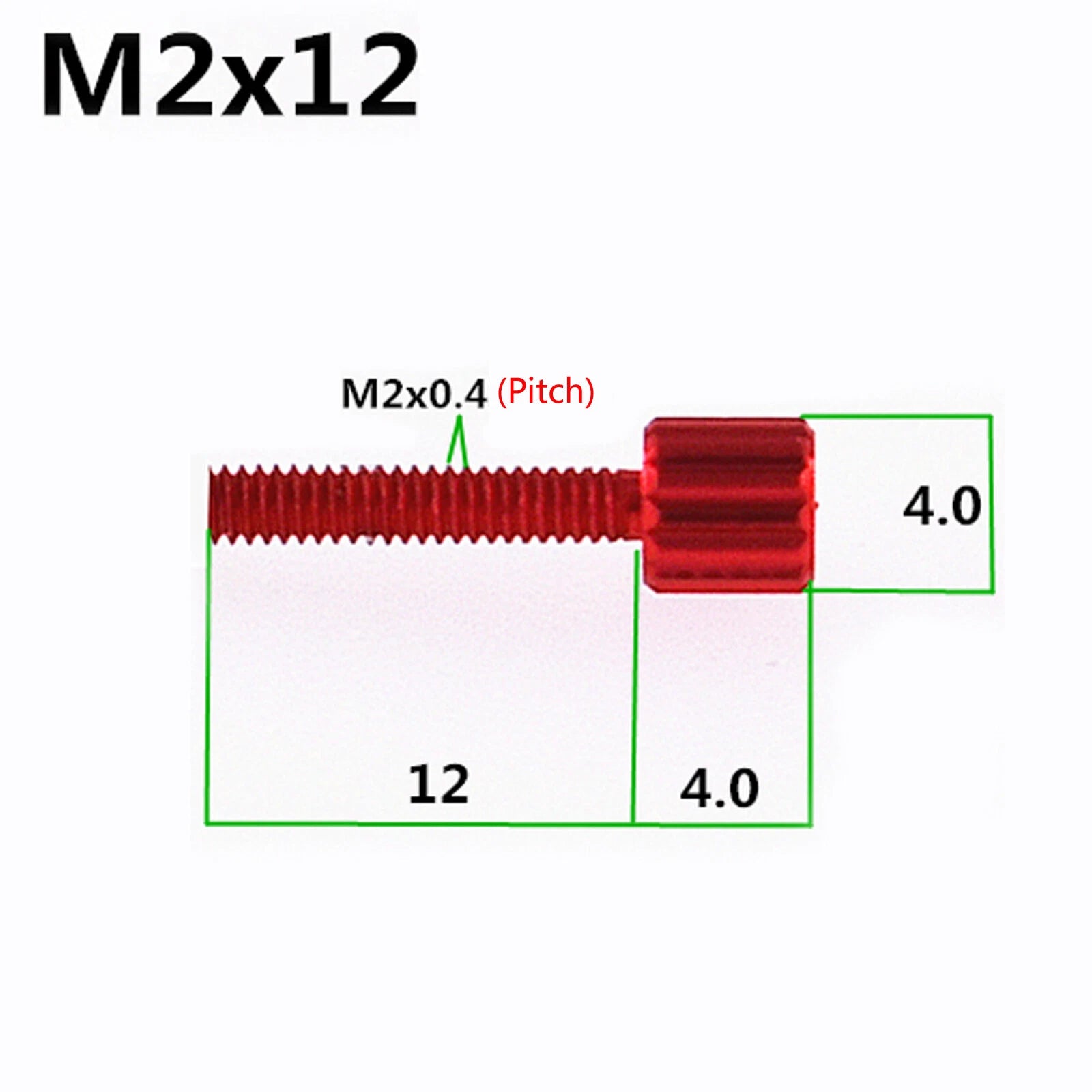 M2 Knurled Thumb Screws — 6061 Aluminum Alloy, Colored Round Hand Grip Knob Bolts