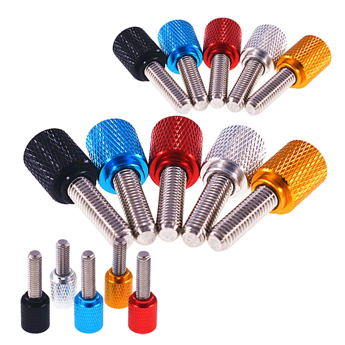 M5 5-100mm Thumb Screws Machine Bolts Knurled Aluminum Alloy/A2 Stainless Steel