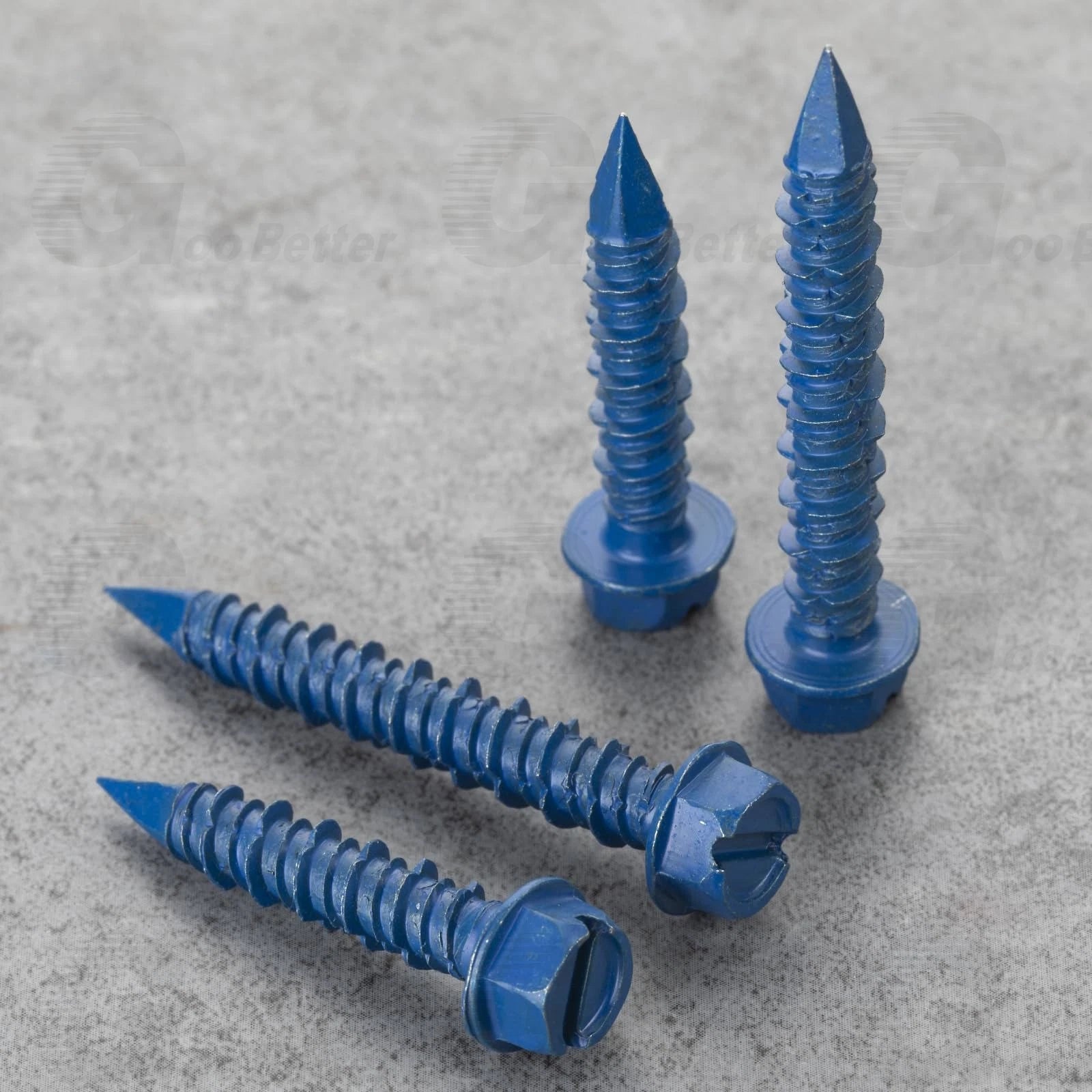 200pcs Concrete Screws Masonry Brick Tapscrews Hex Multi Drive Head Blue Tapcon