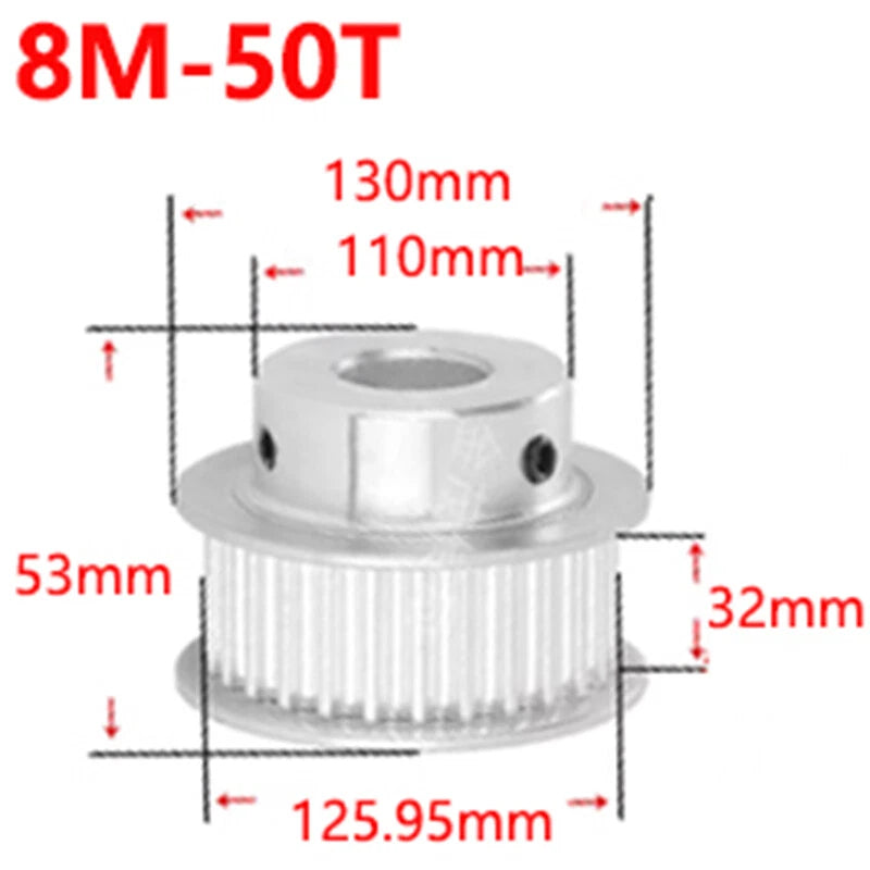8M 28T-60T Timing Belt Pulley Synchronous Wheel Select Bore For 30mm Width Belt