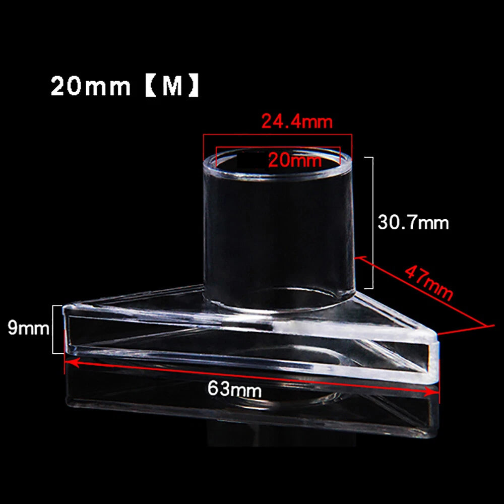 Clear PVC Triangle Aquarium Tank Water Outlet Duckbill Nozzle Pipe End Fittings