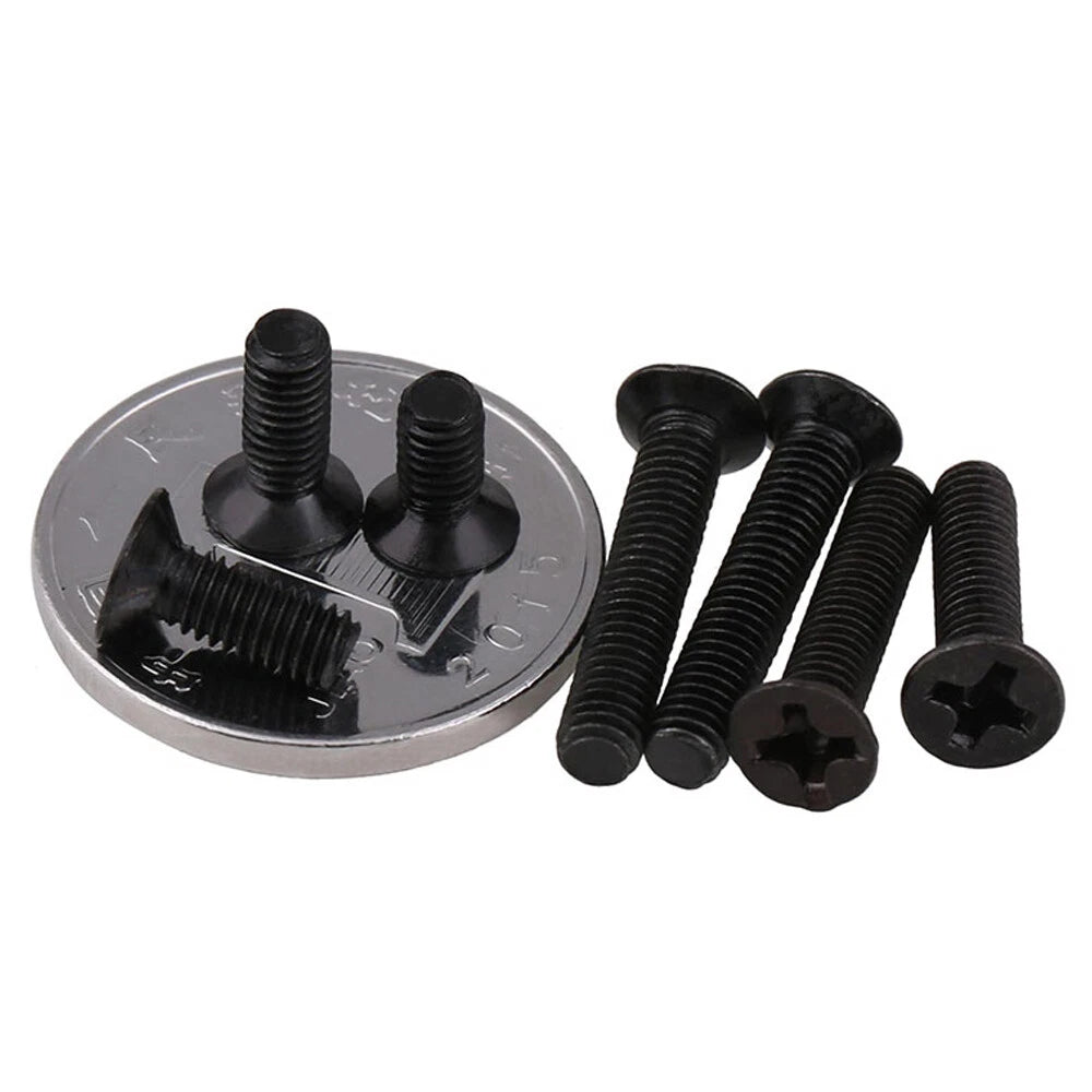 M2 M2.5 M3 M5 Black Phillips Countersunk Machine Screws – Carbon Steel, Fully Threaded