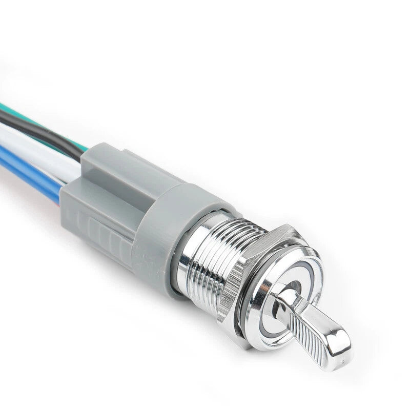 16mm Metal Toggle Switch – 15A 2-Position ON/OFF with LED Indicator, IP65 Waterproof