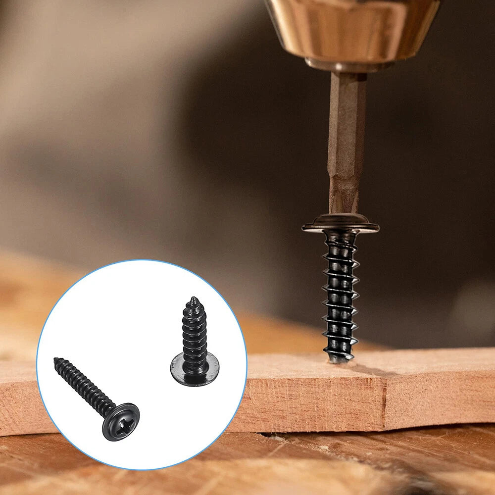 340pcs Black Modified Truss Head Self Tapping Screws Set – M3 M3.5 M4 M5