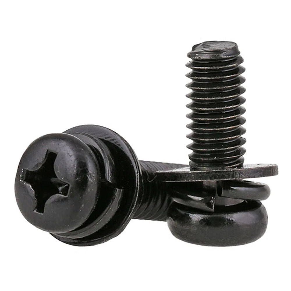 Phillips Pan Head Machine SEM Screws with Spring & Flat Washer | M2.5–M6 Carbon Steel