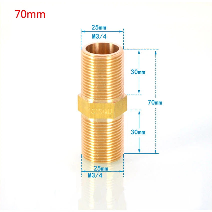 Brass BSP 3/4" Male Thread Extension Nipple Pipe Fitting