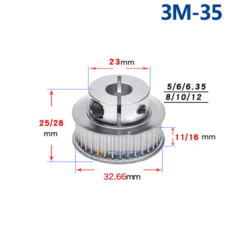 3M Timing Belt Tooth 20T-40T Synchronous Drive Pulley Width 11/16mm Bore 5-15mm