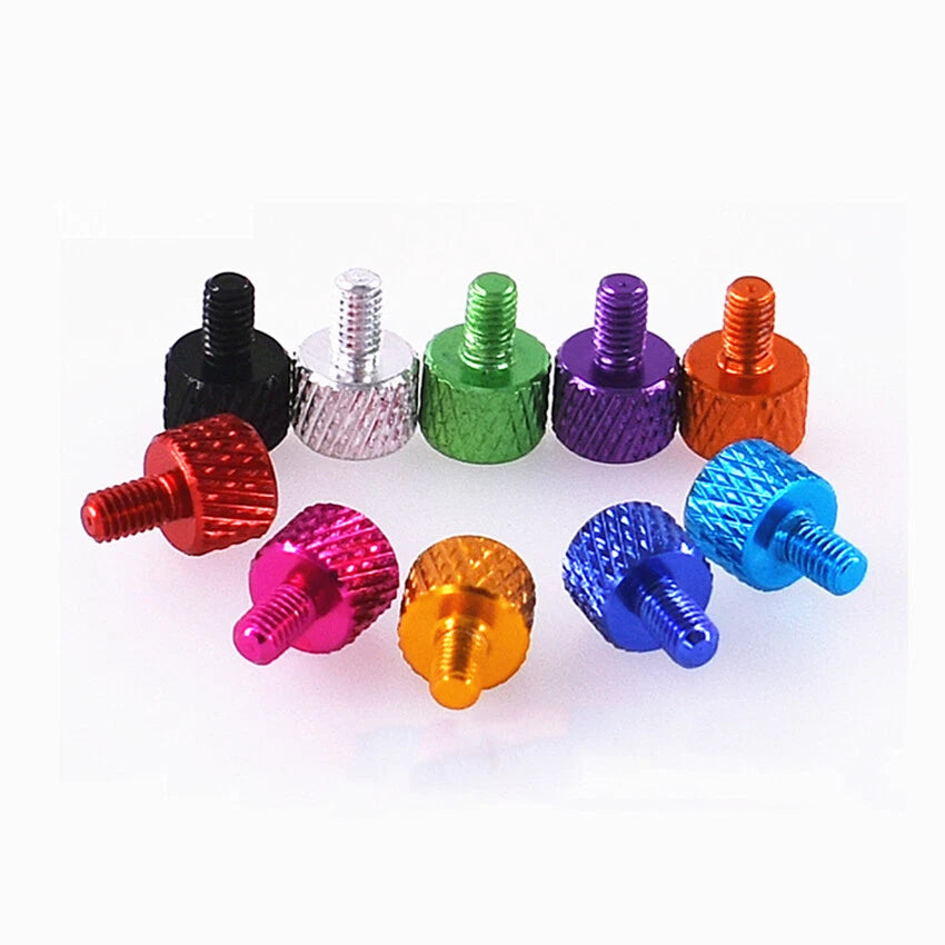 M3 Knurled Thumb Screws – Aluminium Hand Grip Knob Bolts, Multiple Colors