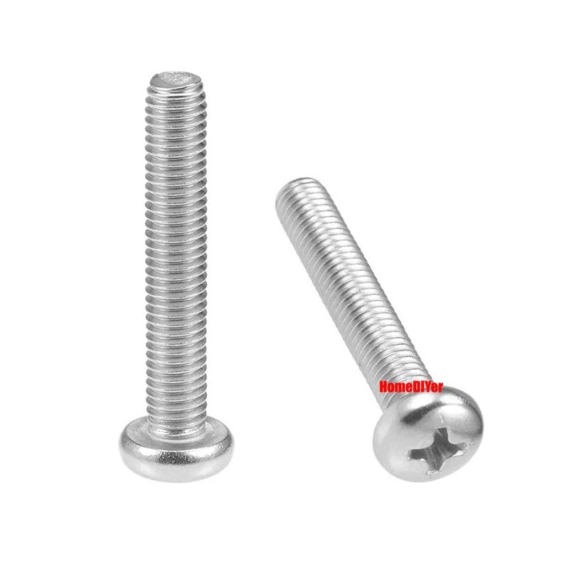 Carbon Steel Pozi Pan Head Machine Screws M2 M3 M4 with Nuts – 3 to 60mm - HomeDIYer
