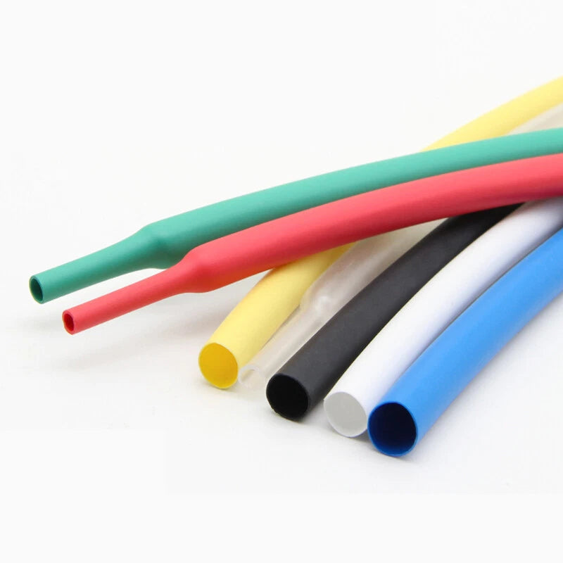 2:1 Heat Shrink Tubing — Electrical Wire Wrap & Cable Sleeving, Multiple Sizes & Colors