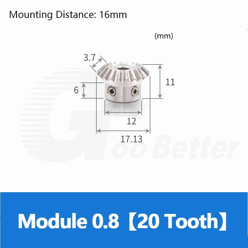 Bevel Gear Module 0.8 Stainless Steel 90° 1:1 Pairing 20 25 30 Tooth Miter Gear