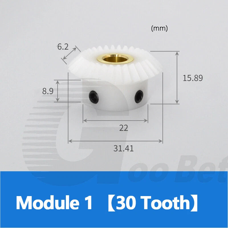 Bevel Gear Set POM Plastic 20/25/30 Tooth 90° 1:1 Pairing Mod 1-1.5 Miter Gear