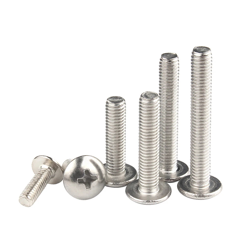 M5 M6 M8 Pozi Button Head Screws – A2 Stainless Steel, Fully Threaded (Pozidriv)