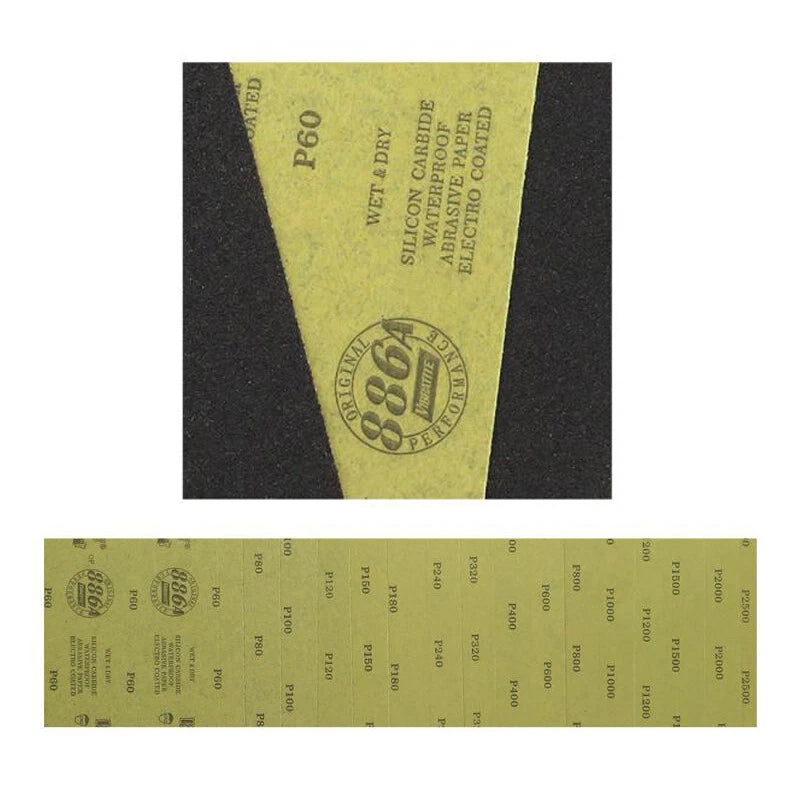 230x280mm Waterproof Sandpaper Sheets P60–P2500 | Silicon Carbide Wet Dry Sanding for Metal Wood Auto