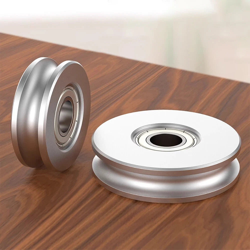 OD 30-80mm Aluminum U Groove Slide Gate, Pulley Wheels PU Round Belt 6/8mm Width